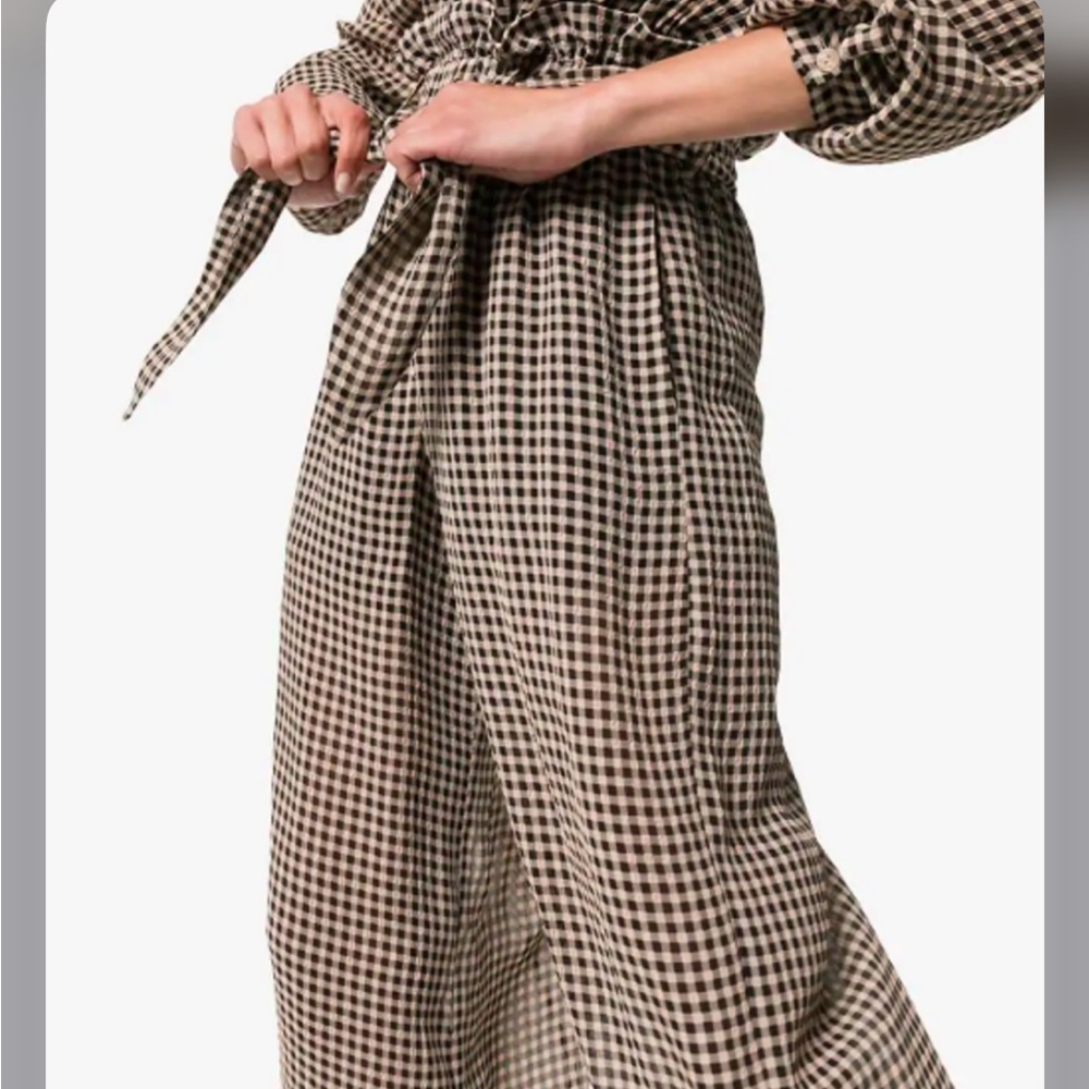 Nanushka High Waisted Check Crop Paperbag Pants - Picture 3 of 9
